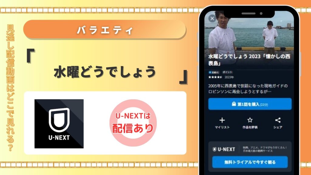 「水曜どうでしょう」はU-NEXTで無料トライアルで見放題視聴がおすすめ!