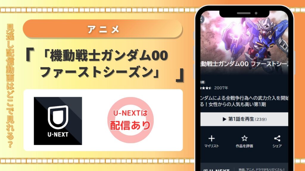 U-NEXT アニメ「機動戦士ガンダム00 ファーストシーズン（1期）」