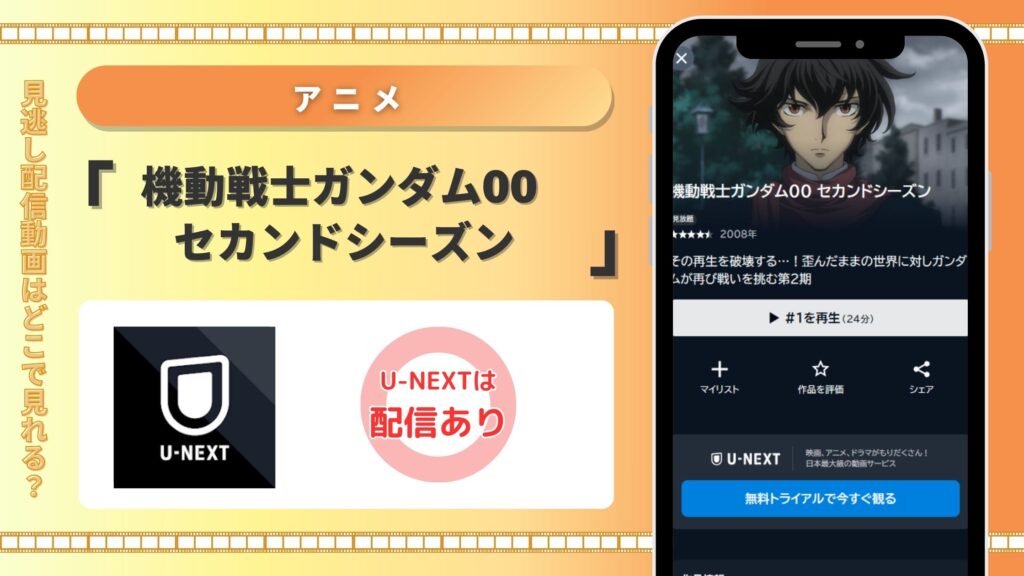 アニメ「機動戦士ガンダム00 セカンドシーズン（2期）」　U-NEXT