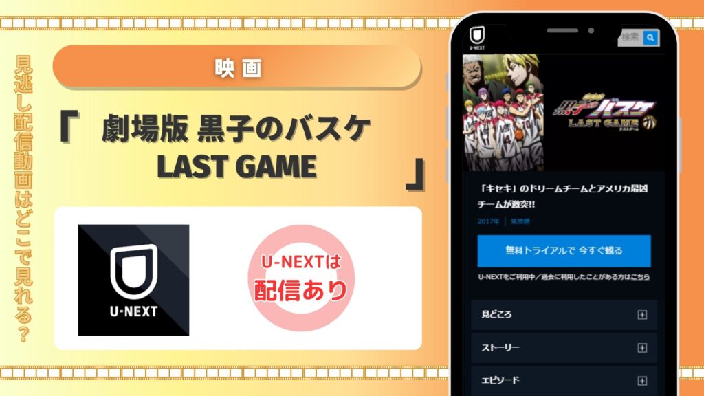 映画「劇場版 黒子のバスケ LAST GAME」 U-NEXT