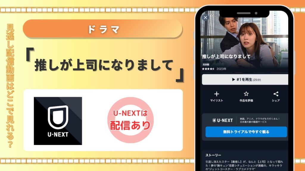 U-NEXT ドラマ 推しが上司になりまして 無料視聴
