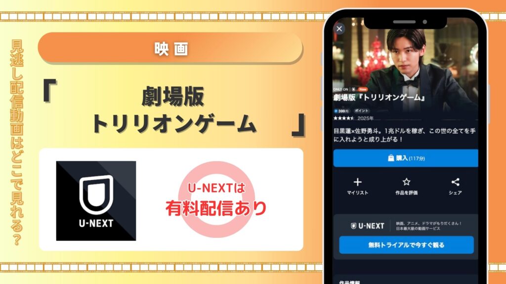 U-NEXT 映画 劇場版 トリリオンゲーム 無料視聴