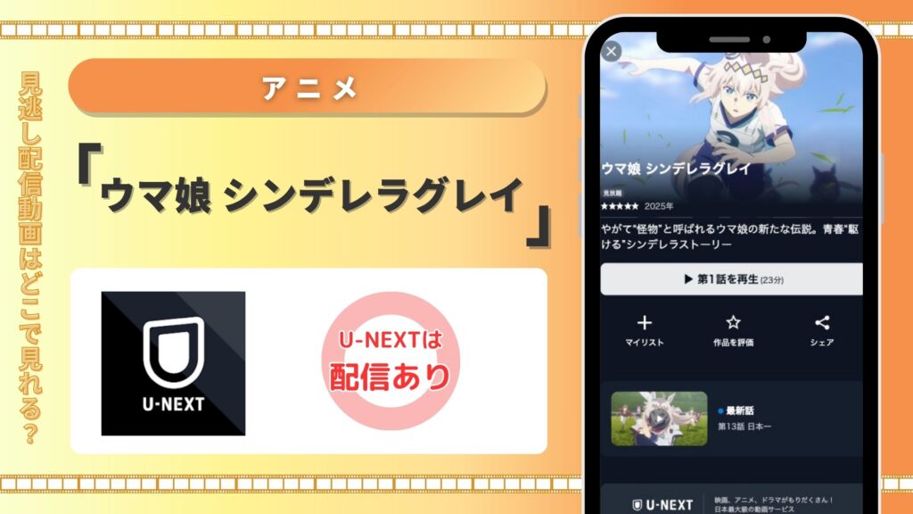 U-NEXT アニメ ウマ娘 シンデレラグレイ 無料視聴