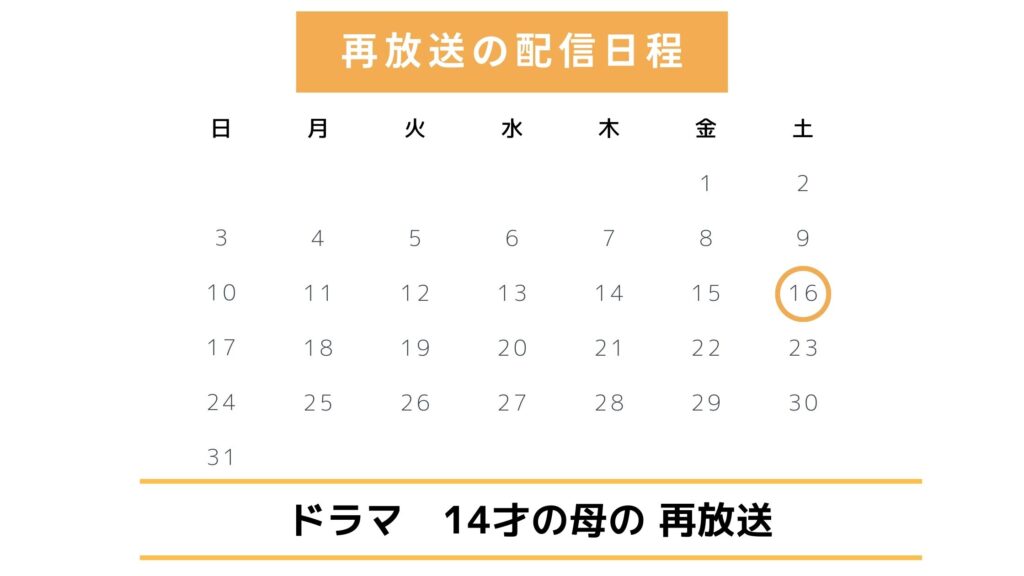 ドラマ「14才の母」TVer配信予定と再放送情報