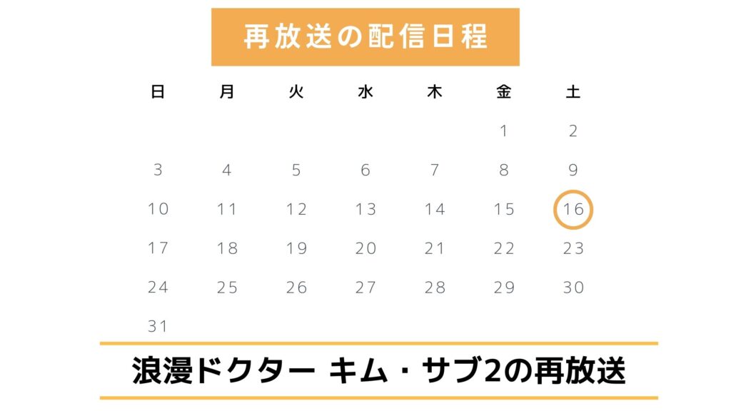 韓国ドラマ「浪漫ドクター キム・サブ2」の日本での再放送予定【2025年最新版】