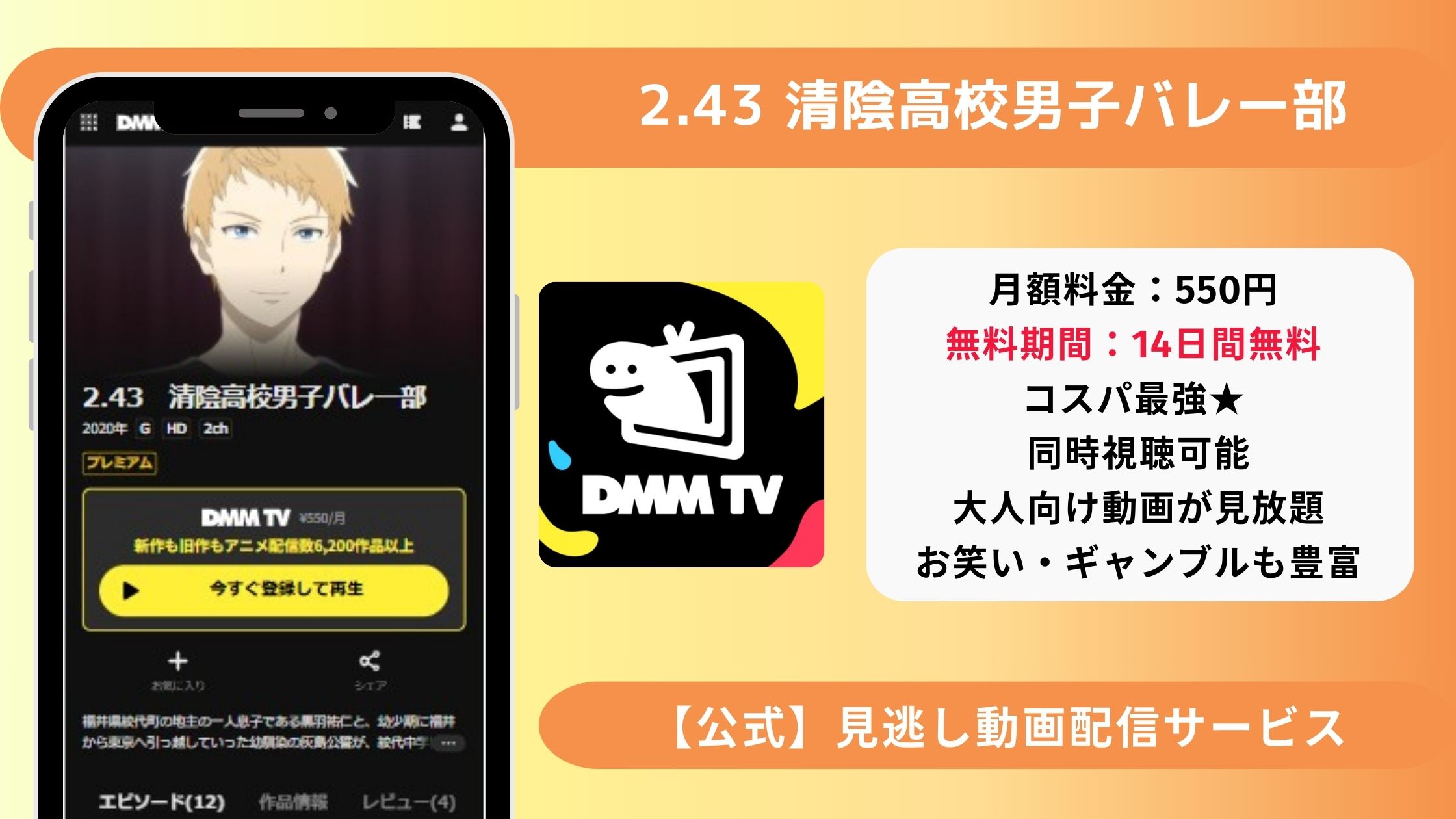 DMMTV 2.43 清陰高校男子バレー部 アイキャッチ