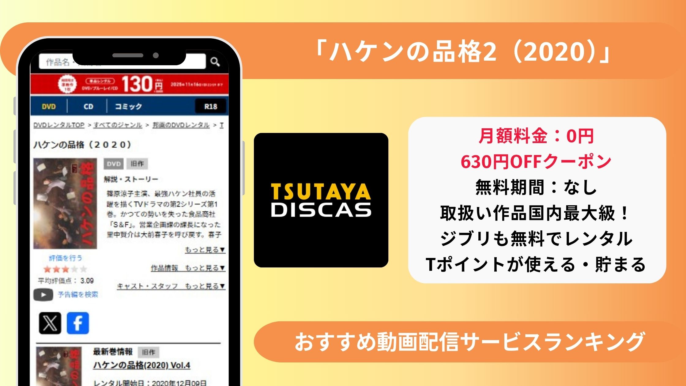 ドラマ「ハケンの品格2(2020)」配信TSUTAYA