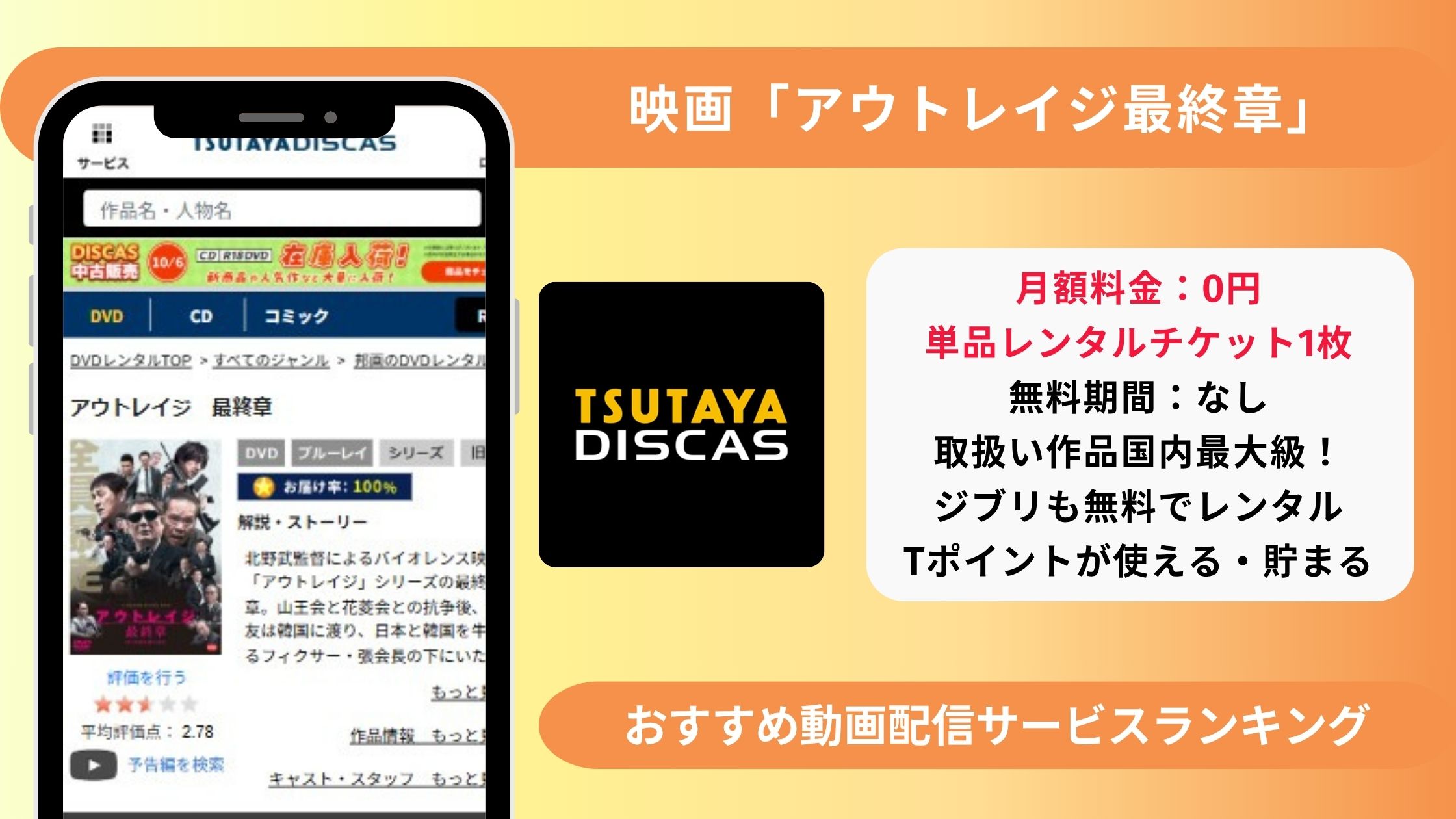 アウトレイジ最終章 配信 TSUTAYA