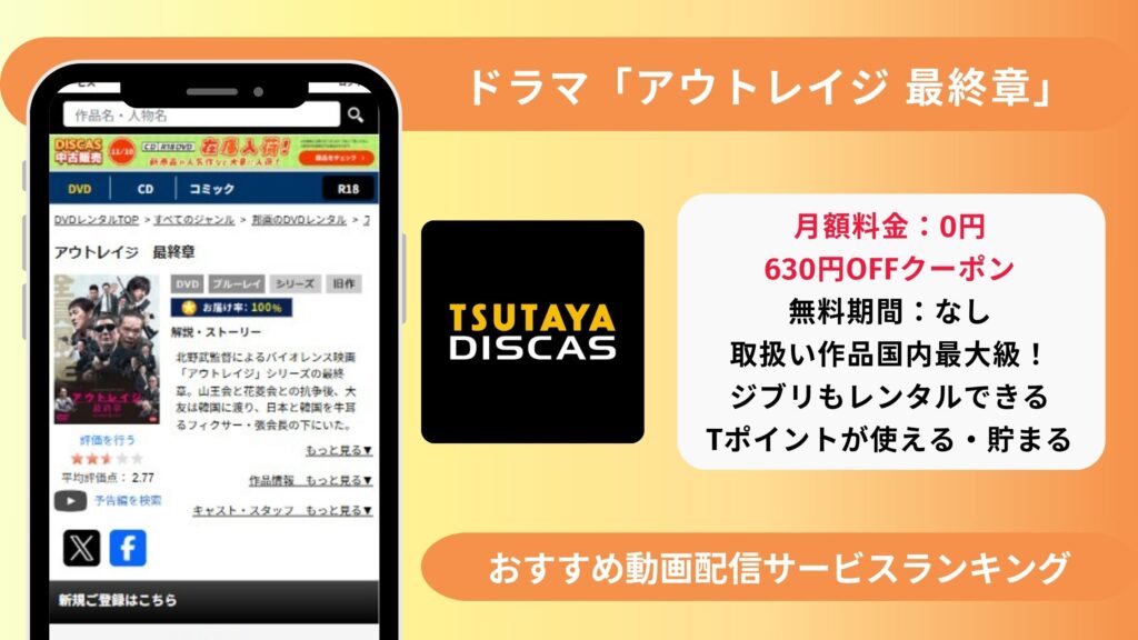 アウトレイジ最終章 配信 TSUTAYA