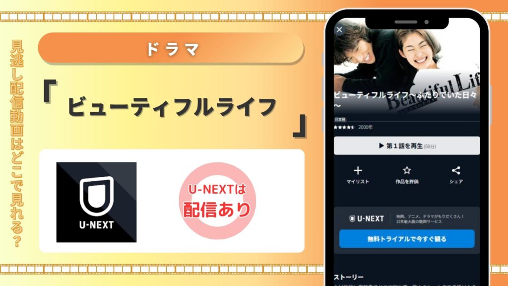 ドラマ「ビューティフルライフ」はU-NEXTで見放題視聴