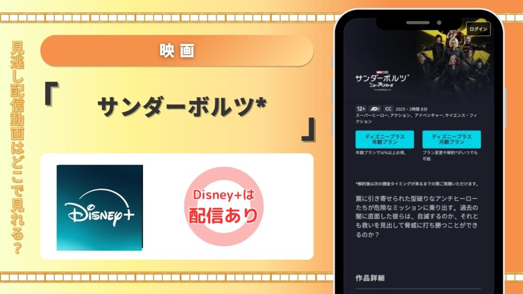 ディズニープラス 映画 サンダーボルツ