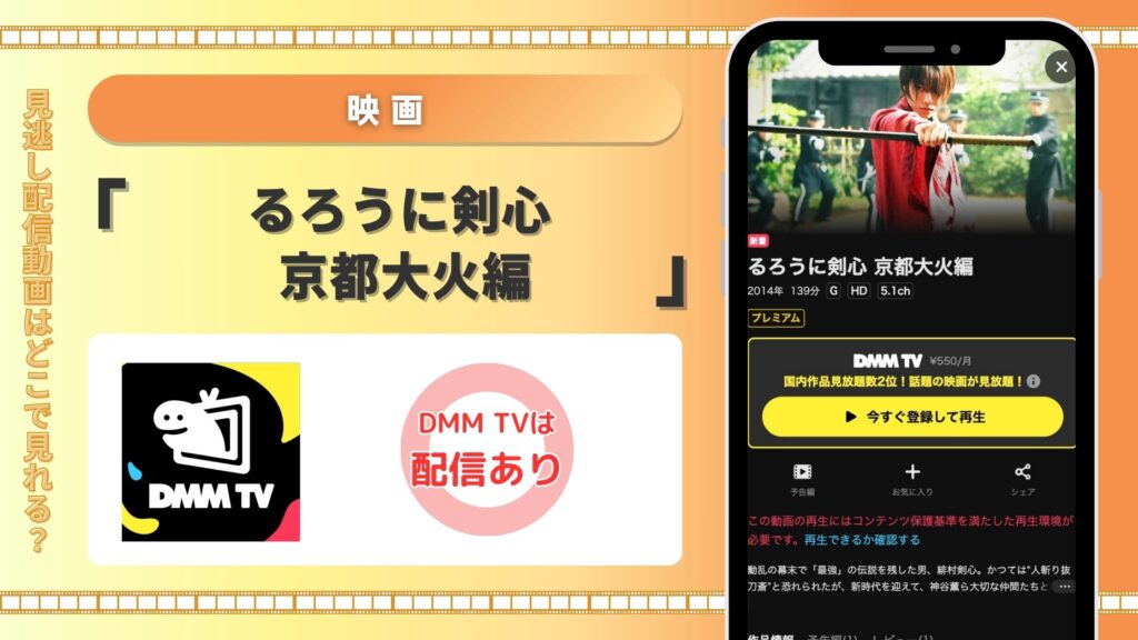 DMMTV 映画　るろうに剣心 京都大火編