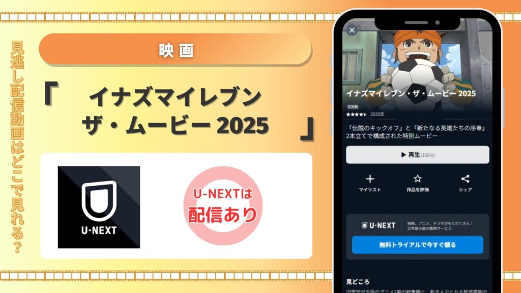 映画「イナズマイレブン・ザ・ムービー 2025」の配信情報