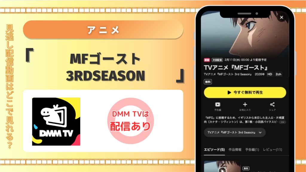 DMMTV アニメ MFゴースト3rdSeason 配信