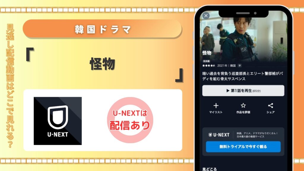 U-NEXT 韓国ドラマ 怪物