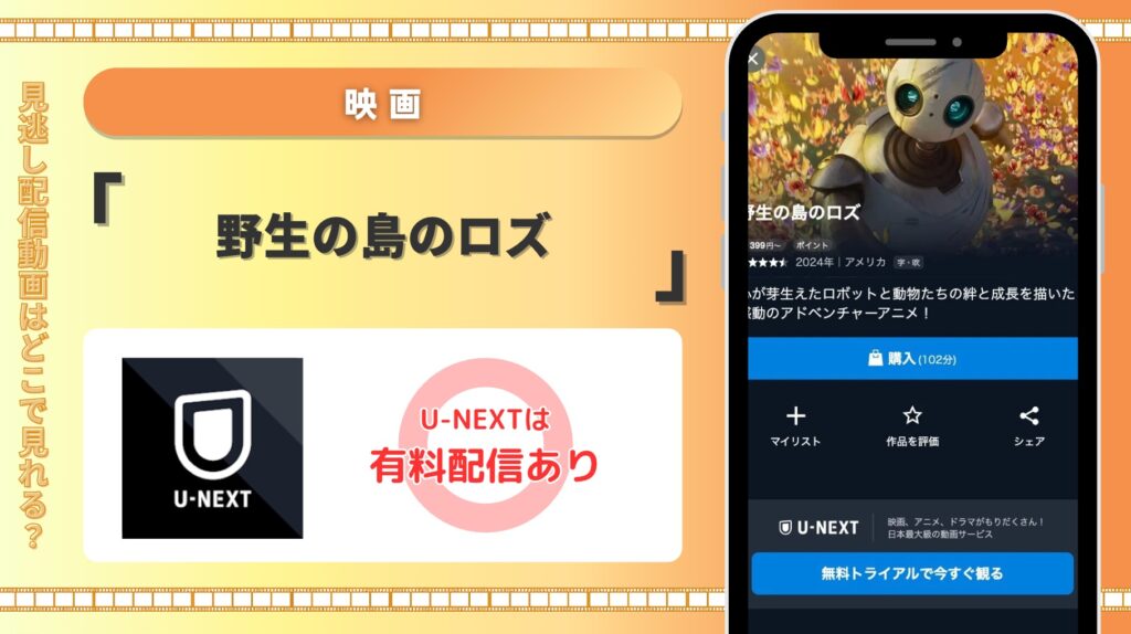 U-NEXT 映画 野生の島のロズ 配信