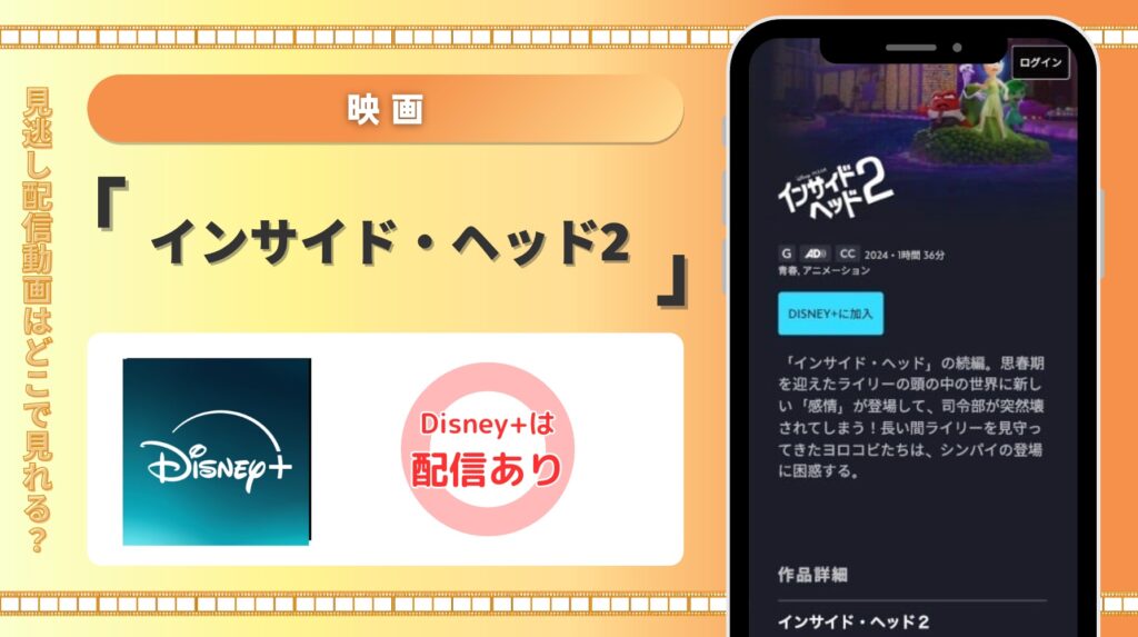 ディズニープラス 映画 インサイド・ヘッド2 配信