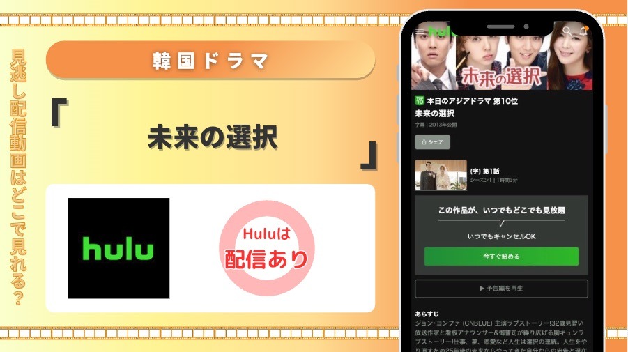 Hulu 韓国ドラマ 見放題配信