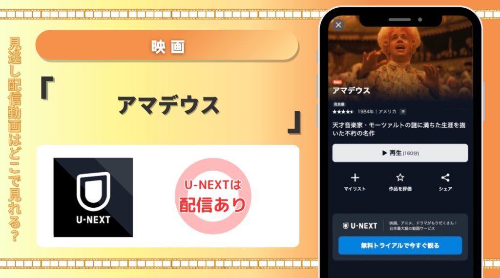 U-NEXT 映画 アマデウス 見放題配信
