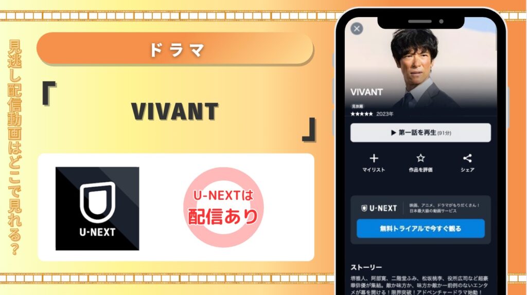 U-NEXT ドラマ VIVANT 見放題配信
