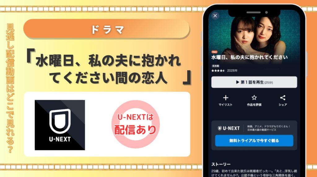 U-NEXT ドラマ 水曜日、私の夫に抱かれてください間の恋人 見放題配信