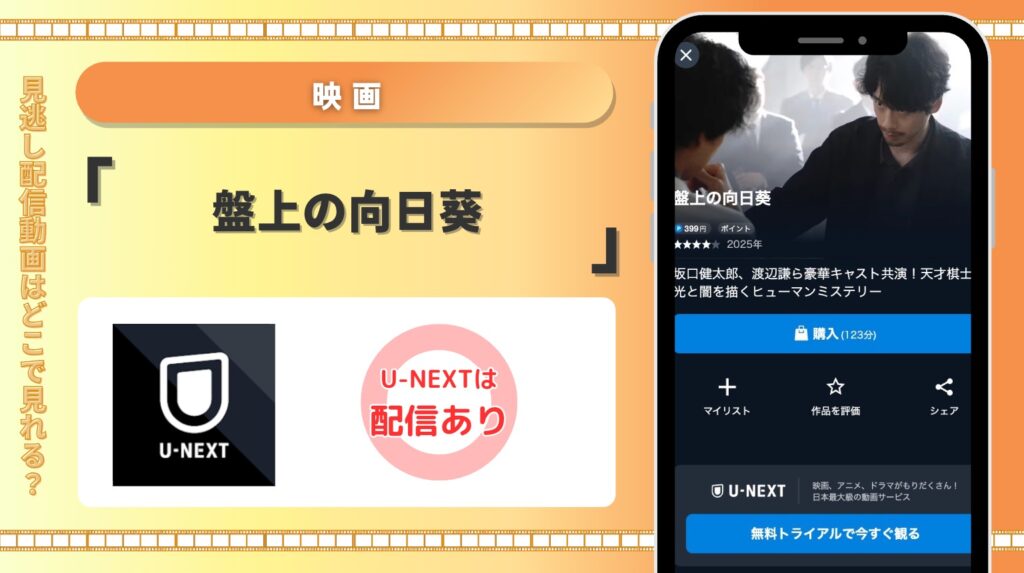 U-NEXT 映画 盤上の向日葵 見放題配信