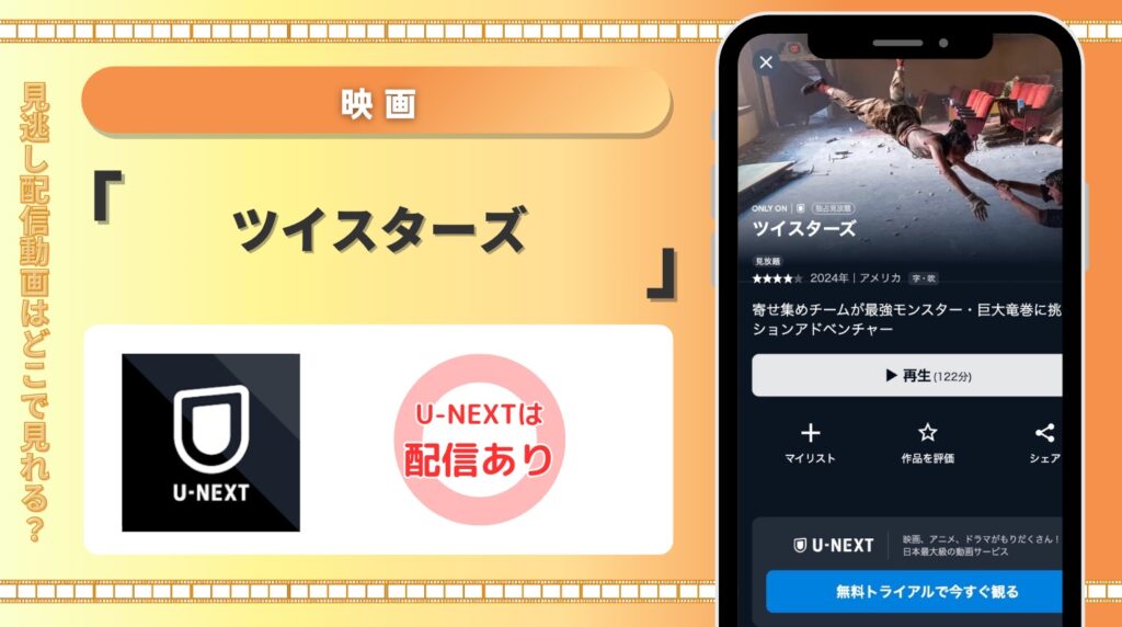 U-NEXT 映画 ツイスターズ 見放題配信